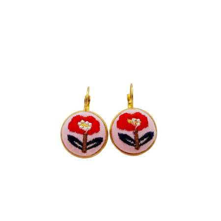 EARRINGS FABRIC PINK2